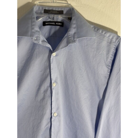 MICHAEL KORS Baby Blue Women’s Sz 14 Button Up Long Sleeve Cotton Shirt - Picture 3 of 7